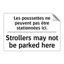 Les poussettes ne peuvent pas  /.../ - Strollers may not be parked here /.../