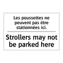 Les poussettes ne peuvent pas  /.../ - Strollers may not be parked here /.../