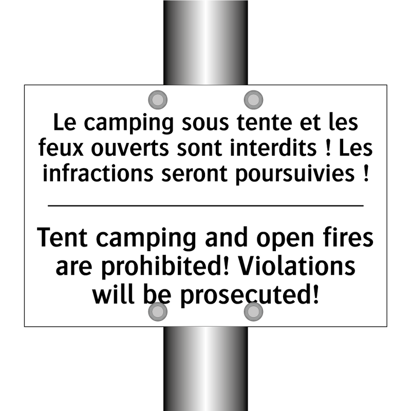 Le camping sous tente et les feux  /.../ - Tent camping and open fires are  /.../
