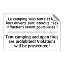 Le camping sous tente et les feux  /.../ - Tent camping and open fires are  /.../