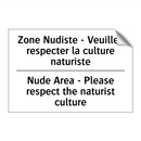 Zone Nudiste - Veuillez respecter  /.../ - Nude Area - Please respect the  /.../