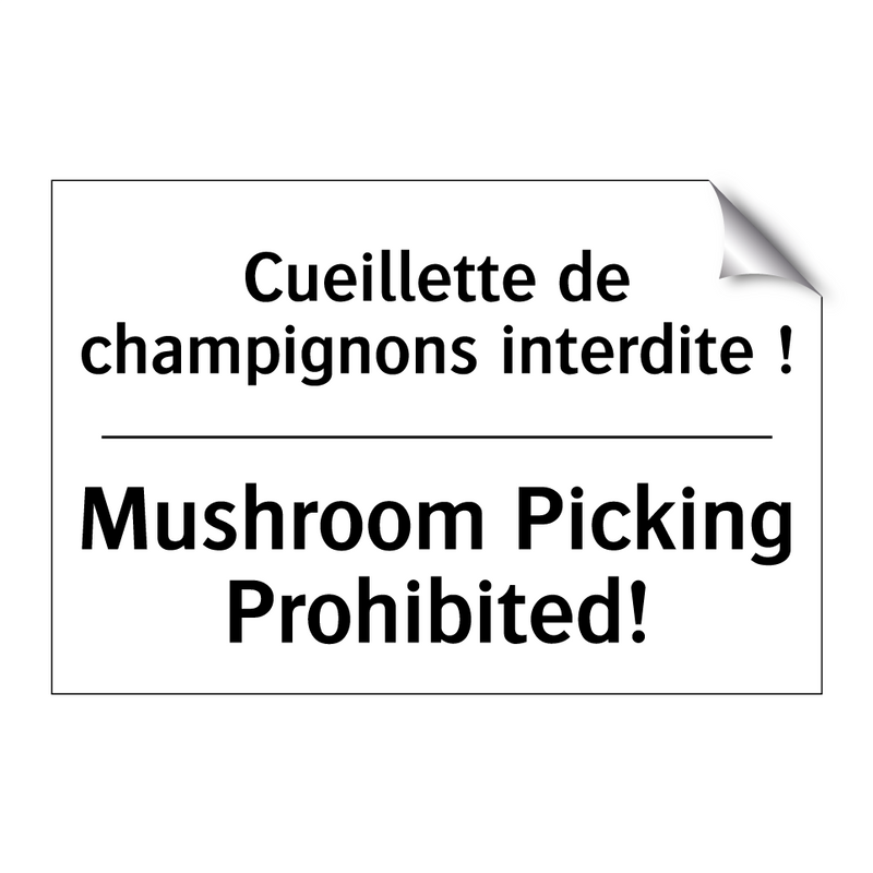 Cueillette de champignons interdite  /.../ - Mushroom Picking Prohibited!