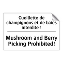 Cueillette de champignons et de  /.../ - Mushroom and Berry Picking Prohibited! /.../