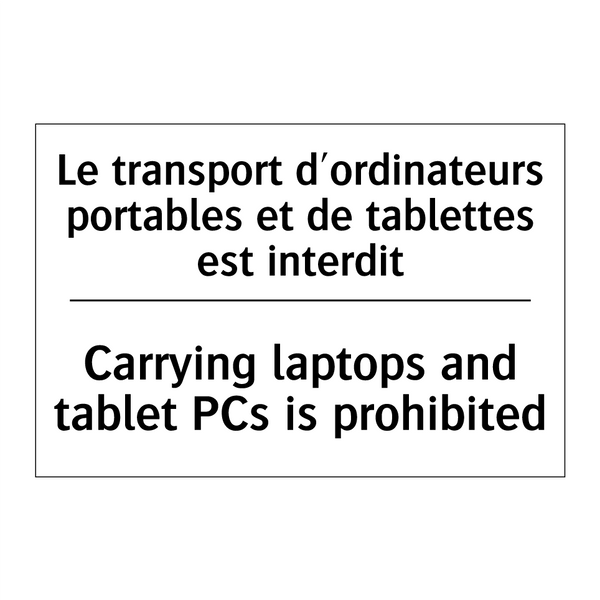 Le transport d'ordinateurs portables  /.../ - Carrying laptops and tablet PCs  /.../