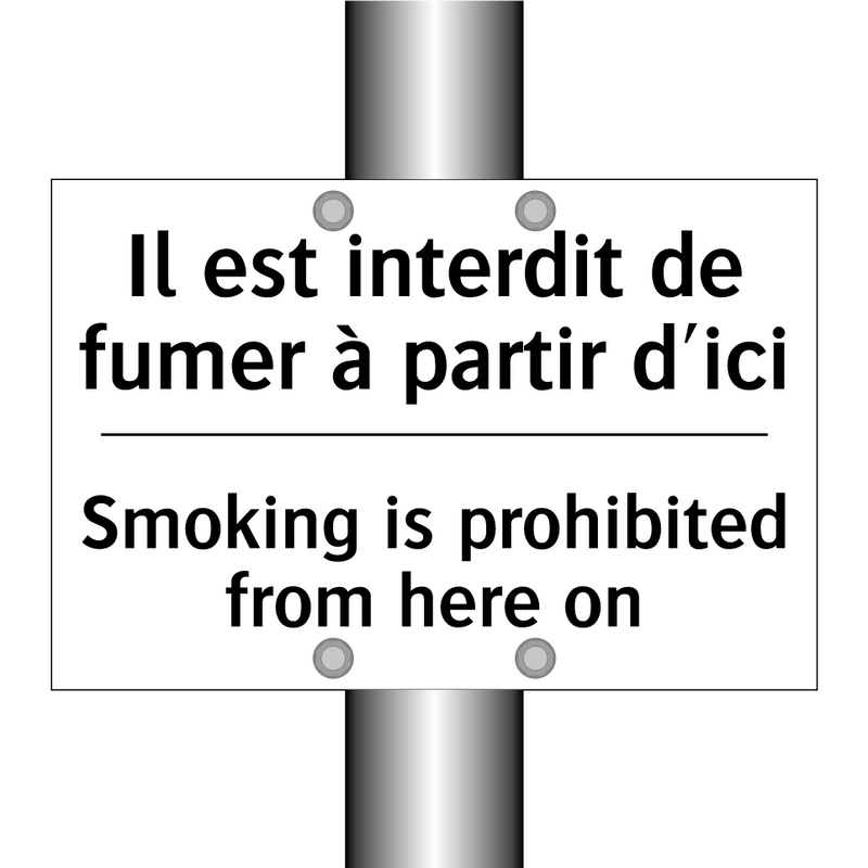 Il est interdit de fumer à partir  /.../ - Smoking is prohibited from here  /.../