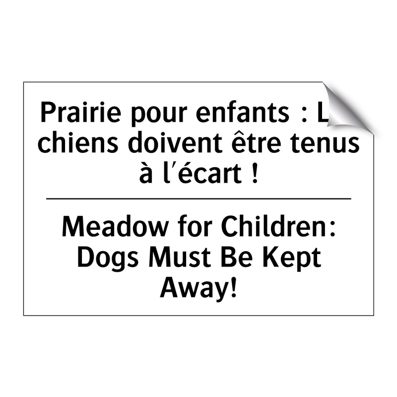 Prairie pour enfants : Les chiens  /.../ - Meadow for Children: Dogs Must  /.../
