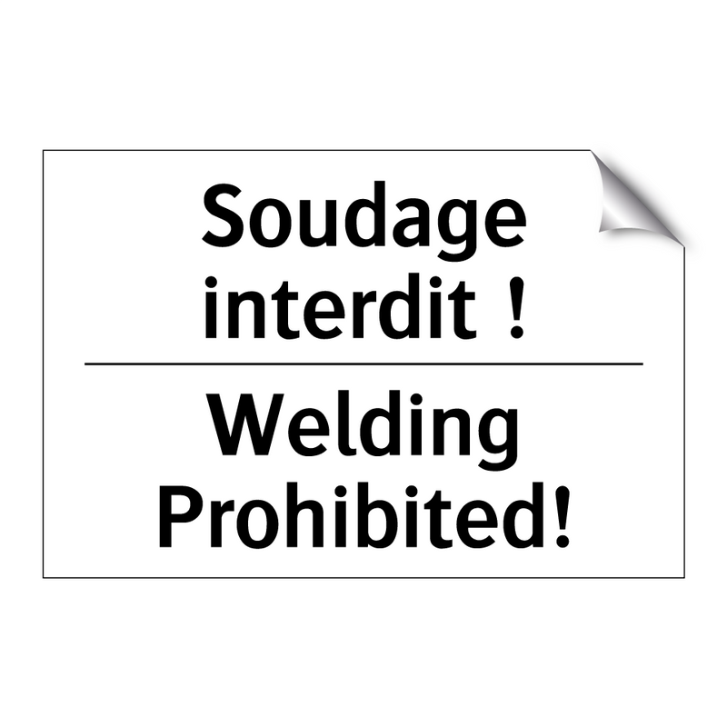 Soudage interdit ! - Welding Prohibited!
