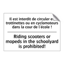 Il est interdit de circuler en  /.../ - Riding scooters or mopeds in the  /.../