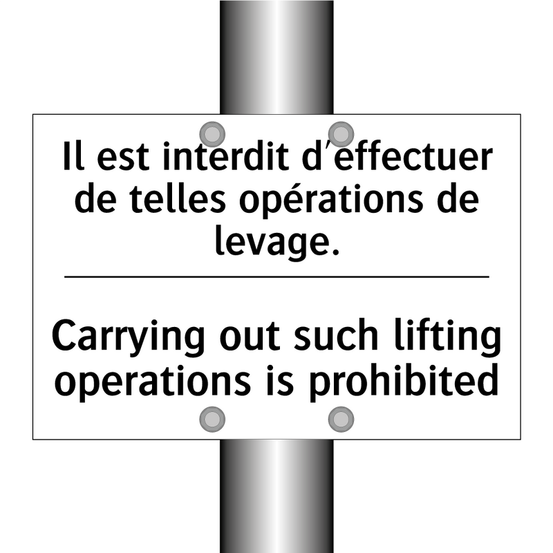 Il est interdit d'effectuer de  /.../ - Carrying out such lifting operations  /.../