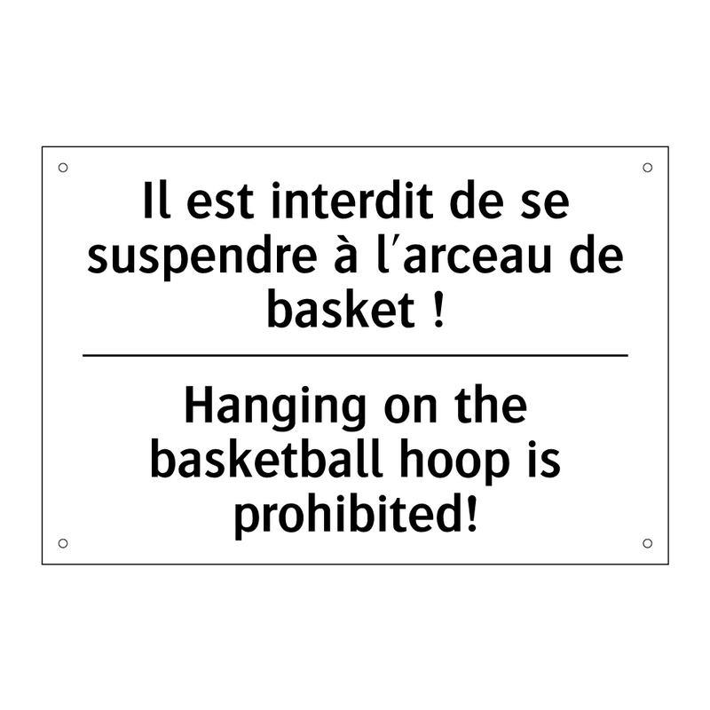 Il est interdit de se suspendre  /.../ - Hanging on the basketball hoop  /.../