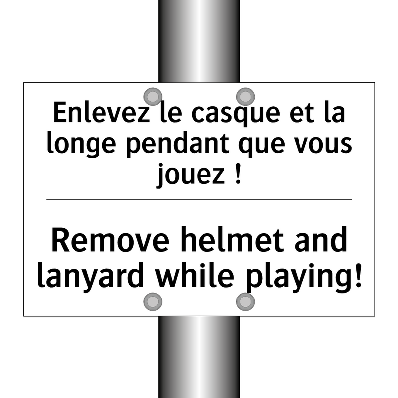 Enlevez le casque et la longe  /.../ - Remove helmet and lanyard while  /.../