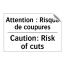 Attention : Risque de coupures - Caution: Risk of cuts