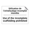 Utilisation de l'échafaudage incomplet  /.../ - Use of the incomplete scaffolding  /.../