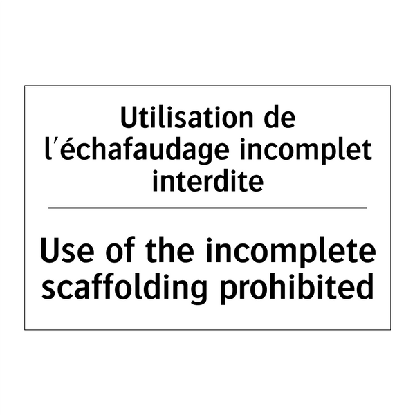 Utilisation de l'échafaudage incomplet  /.../ - Use of the incomplete scaffolding  /.../