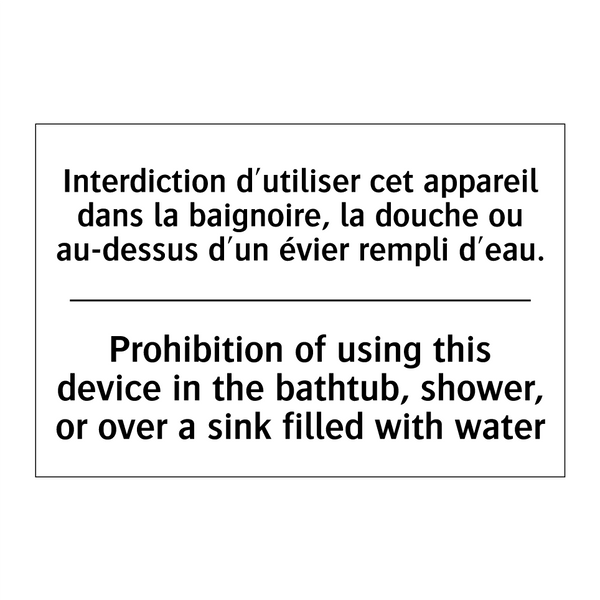 Interdiction d'utiliser cet appareil  /.../ - Prohibition of using this device  /.../