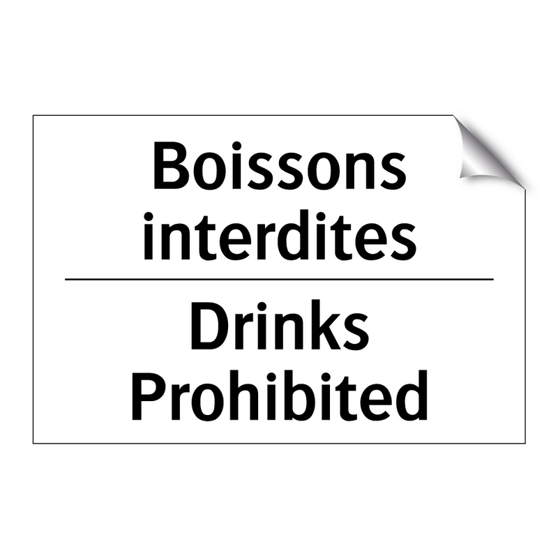 Boissons interdites - Drinks Prohibited