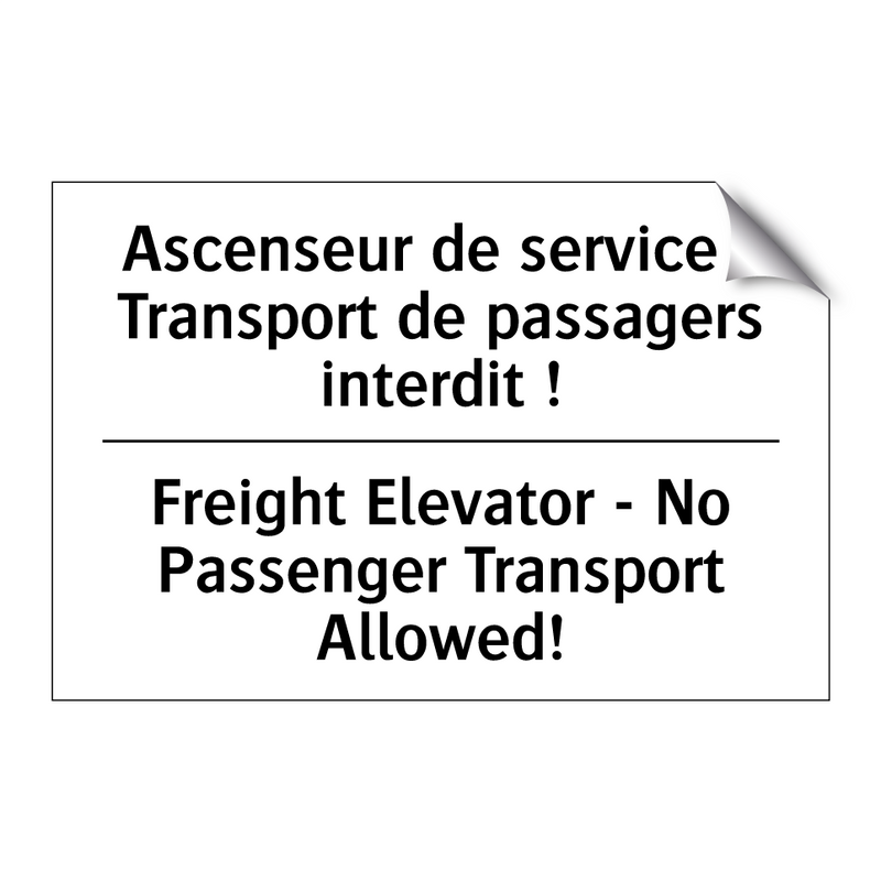 Ascenseur de service - Transport  /.../ - Freight Elevator - No Passenger  /.../
