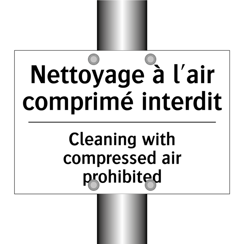 Nettoyage à l'air comprimé interdit /.../ - Cleaning with compressed air prohibited /.../