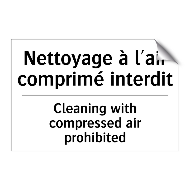 Nettoyage à l'air comprimé interdit /.../ - Cleaning with compressed air prohibited /.../