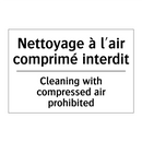 Nettoyage à l'air comprimé interdit /.../ - Cleaning with compressed air prohibited /.../