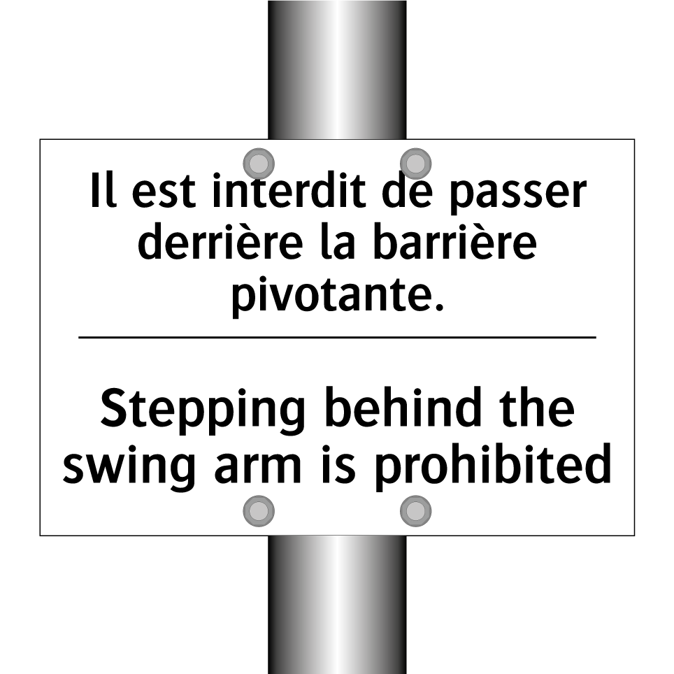 Il est interdit de passer derrière  /.../ - Stepping behind the swing arm  /.../
