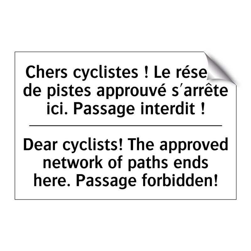Chers cyclistes ! Le réseau de  /.../ - Dear cyclists! The approved network  /.../