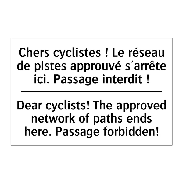 Chers cyclistes ! Le réseau de  /.../ - Dear cyclists! The approved network  /.../