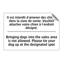 Il est interdit d'amener des chiens  /.../ - Bringing dogs into the sales area  /.../