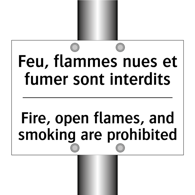 Feu, flammes nues et fumer sont  /.../ - Fire, open flames, and smoking  /.../