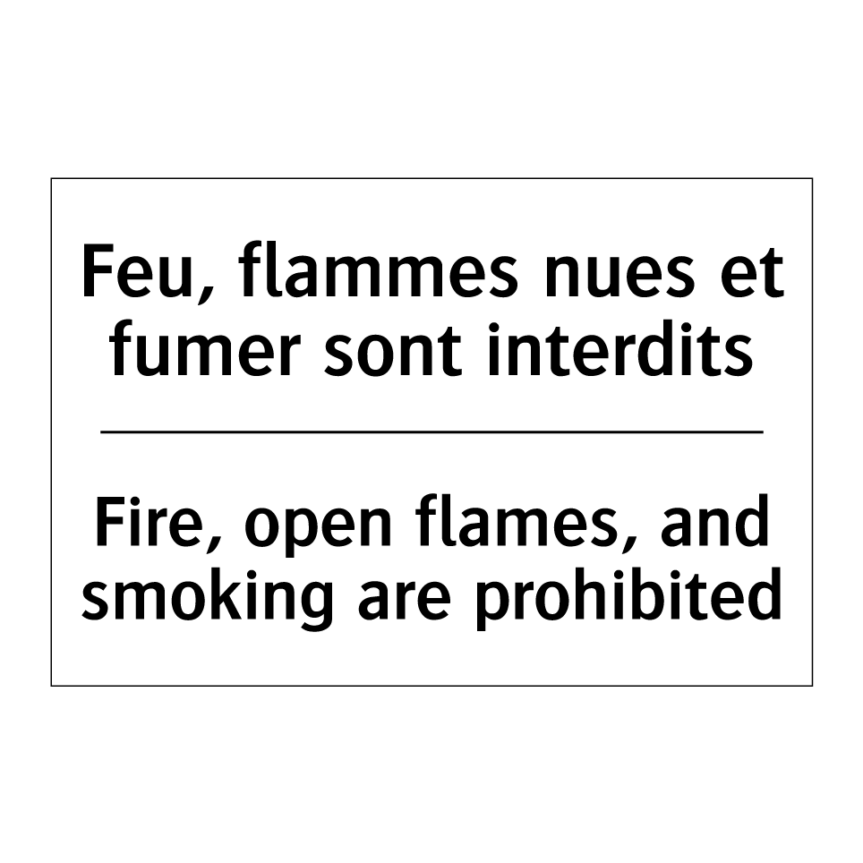 Feu, flammes nues et fumer sont  /.../ - Fire, open flames, and smoking  /.../