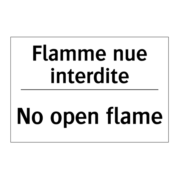 Flamme nue interdite - No open flame
