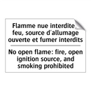 Flamme nue interdite : feu, source  /.../ - No open flame: fire, open ignition  /.../