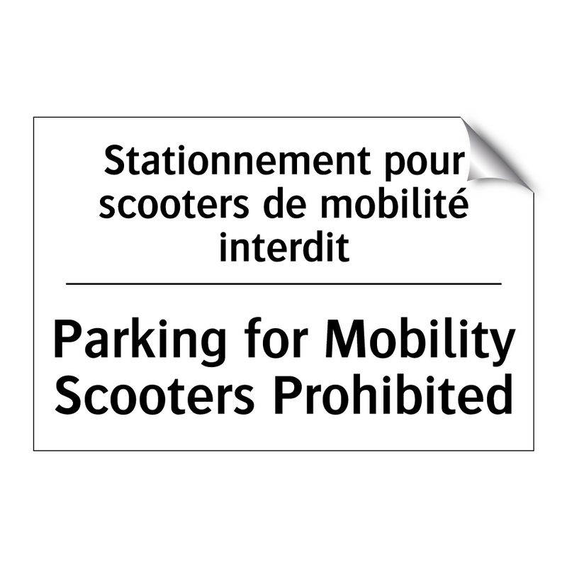 Stationnement pour scooters de  /.../ - Parking for Mobility Scooters  /.../