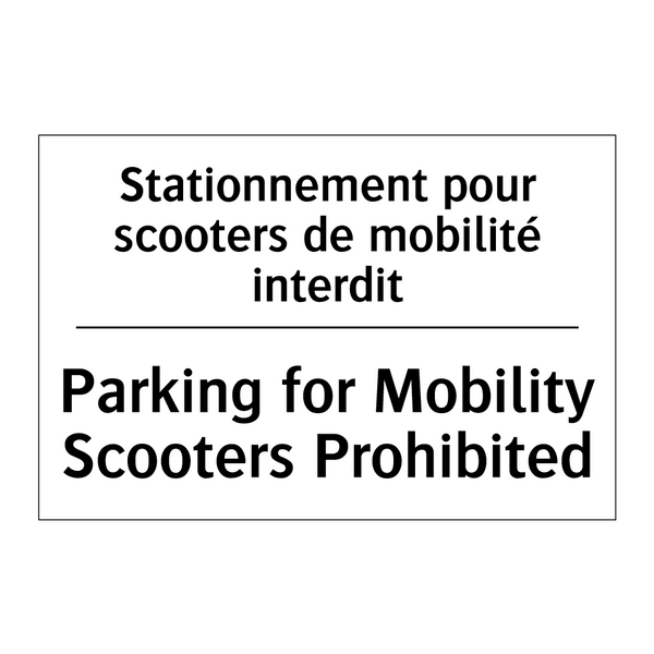Stationnement pour scooters de  /.../ - Parking for Mobility Scooters  /.../