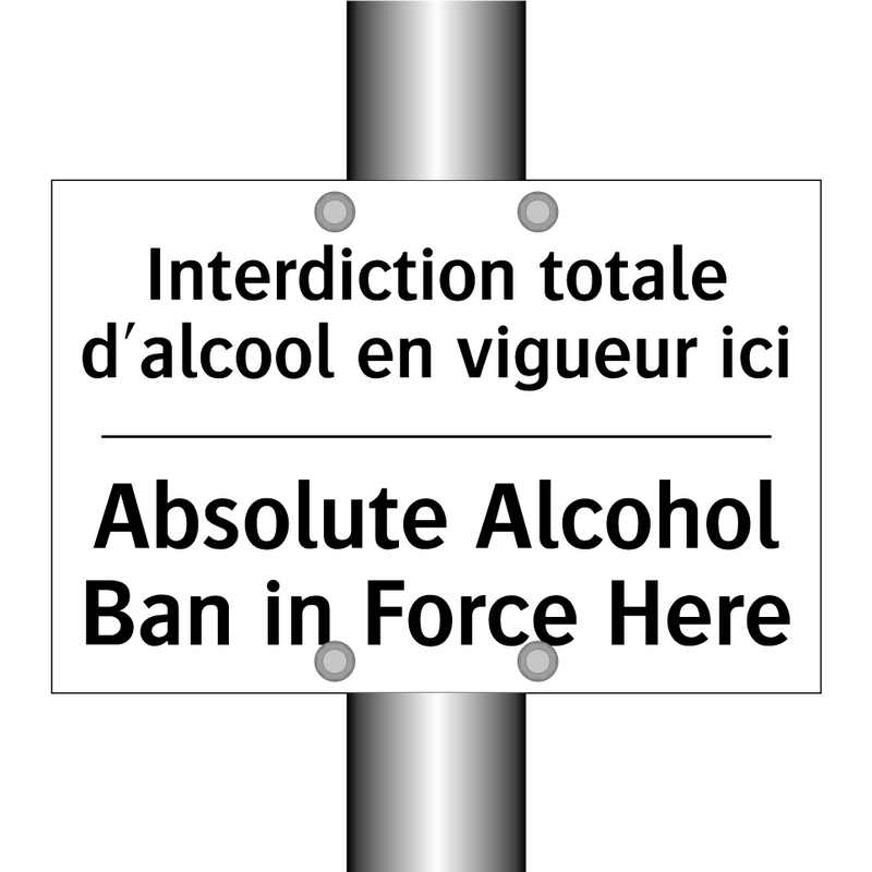 Interdiction totale d'alcool en  /.../ - Absolute Alcohol Ban in Force  /.../