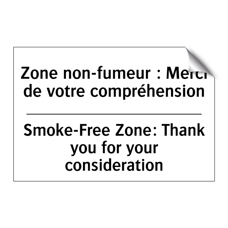 Zone non-fumeur : Merci de votre  /.../ - Smoke-Free Zone: Thank you for  /.../