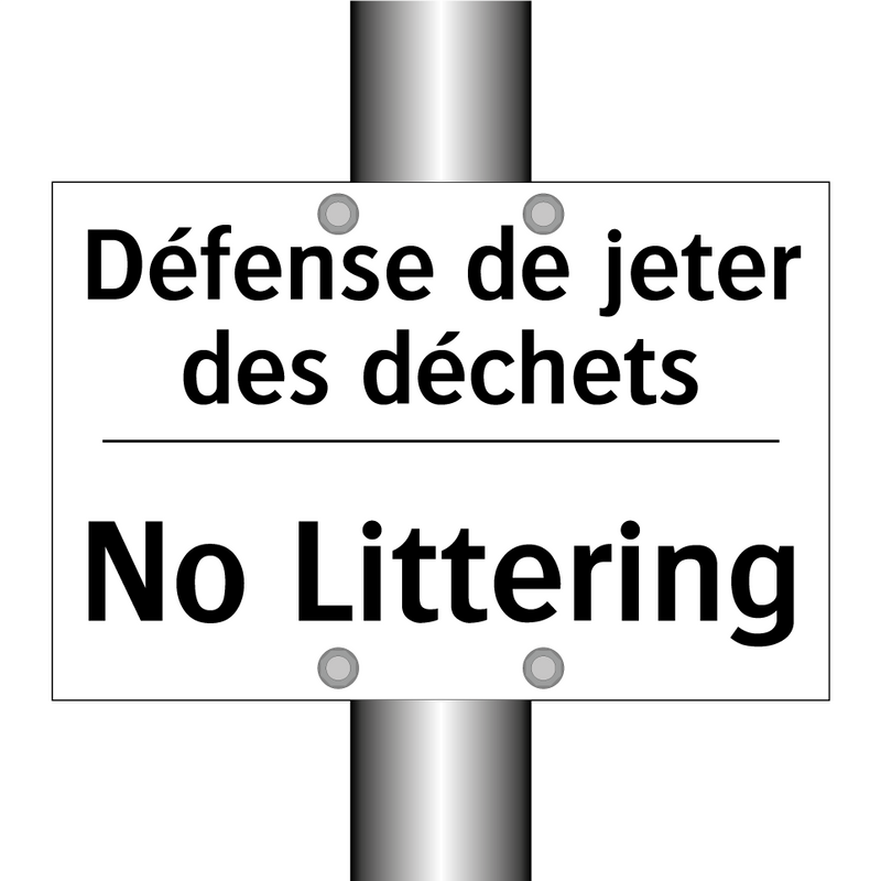 Défense de jeter des déchets - No Littering