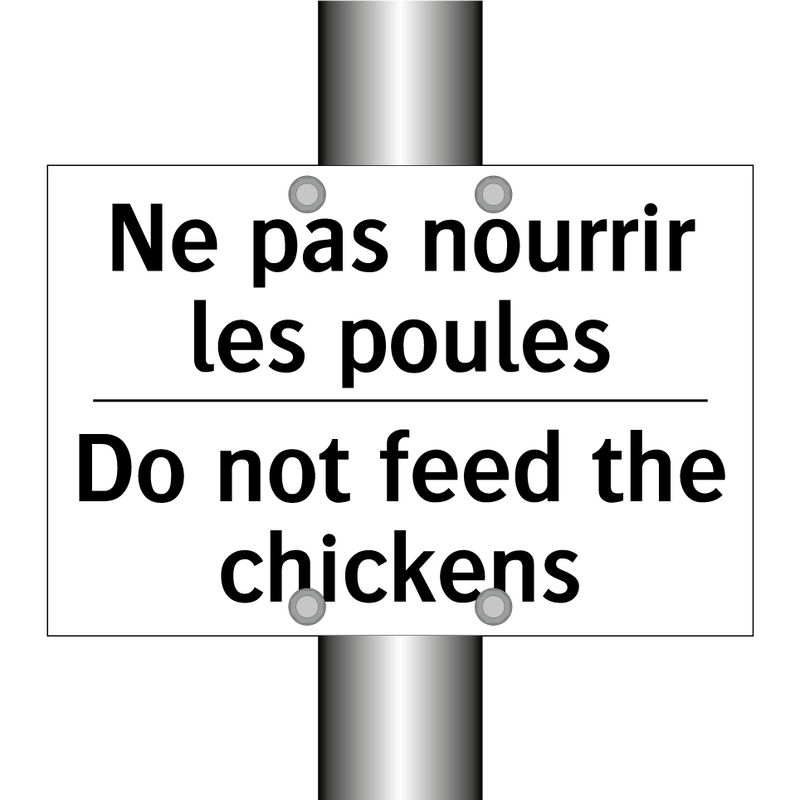 Ne pas nourrir les poules - Do not feed the chickens