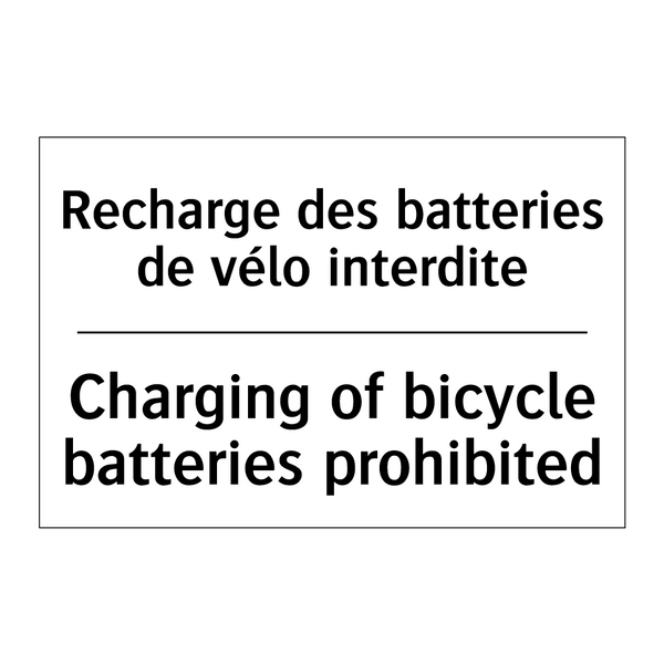 Recharge des batteries de vélo  /.../ - Charging of bicycle batteries  /.../