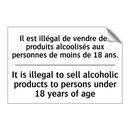 Il est illégal de vendre des produits  /.../ - It is illegal to sell alcoholic  /.../