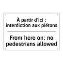 À partir d'ici : interdiction  /.../ - From here on: no pedestrians allowed /.../