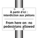 À partir d'ici : interdiction  /.../ - From here on: no pedestrians allowed /.../