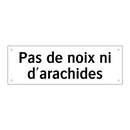 Pas de noix ni d'arachides