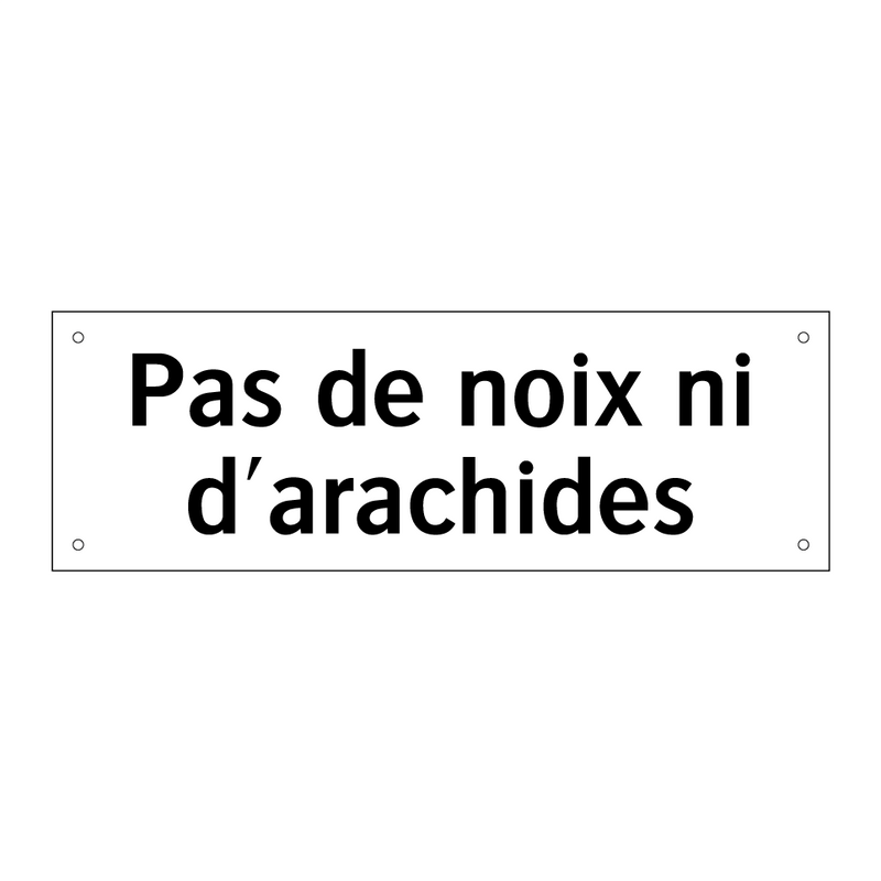 Pas de noix ni d'arachides