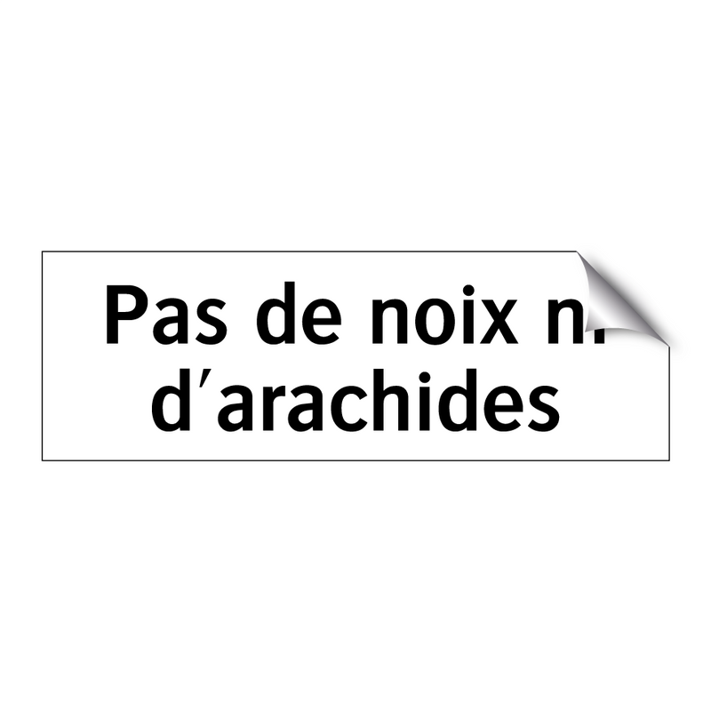 Pas de noix ni d'arachides