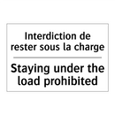Interdiction de rester sous la  /.../ - Staying under the load prohibited /.../