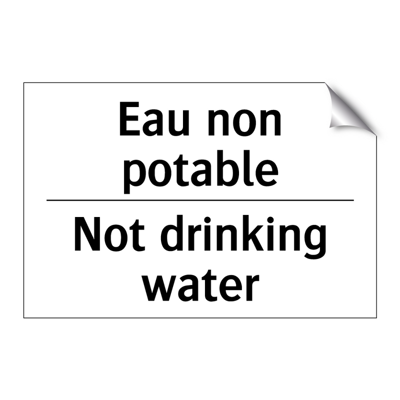 Eau non potable - Not drinking water