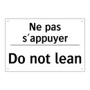 Ne pas s'appuyer - Do not lean