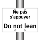 Ne pas s'appuyer - Do not lean
