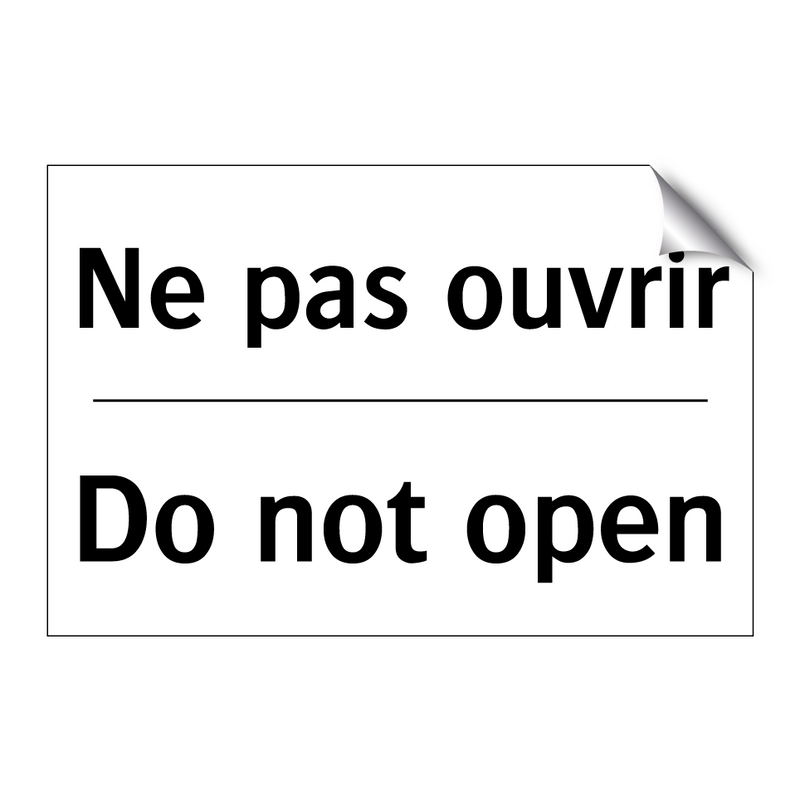 Ne pas ouvrir - Do not open